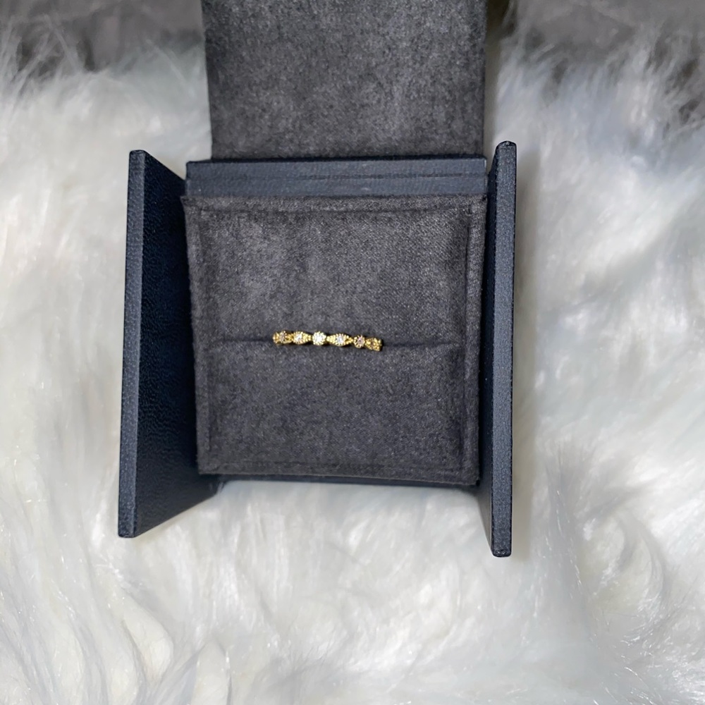 Gold Eternity Stacking Ring with CZ’s - Picture 5 of 5